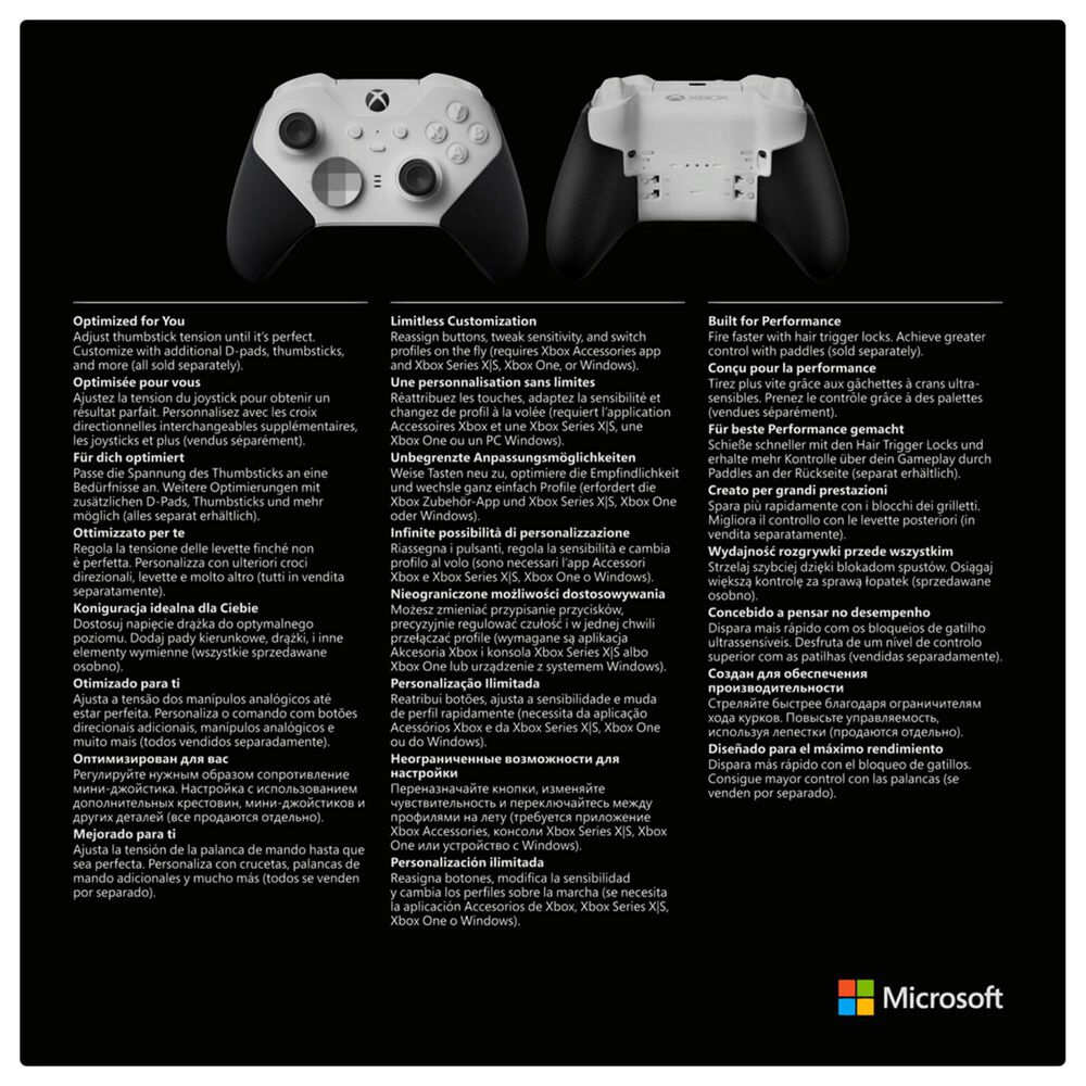 Pennenvriend Volgen banner Microsoft Elite Wireless Controller Series 2 for Xbox Series X, Xbox Series  S, Xbox One in White | NFM