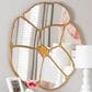Baxton Studio Novia Flower Accent Wall Mirror in Antique Gold Leaf, , large