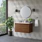 James Martin Vanities Mantova 35.4" Single Vanity in Mid-Century Walnut and Matte Black with 3 cm Glossy White Composite Stone Top and Rectangular Sink, , large