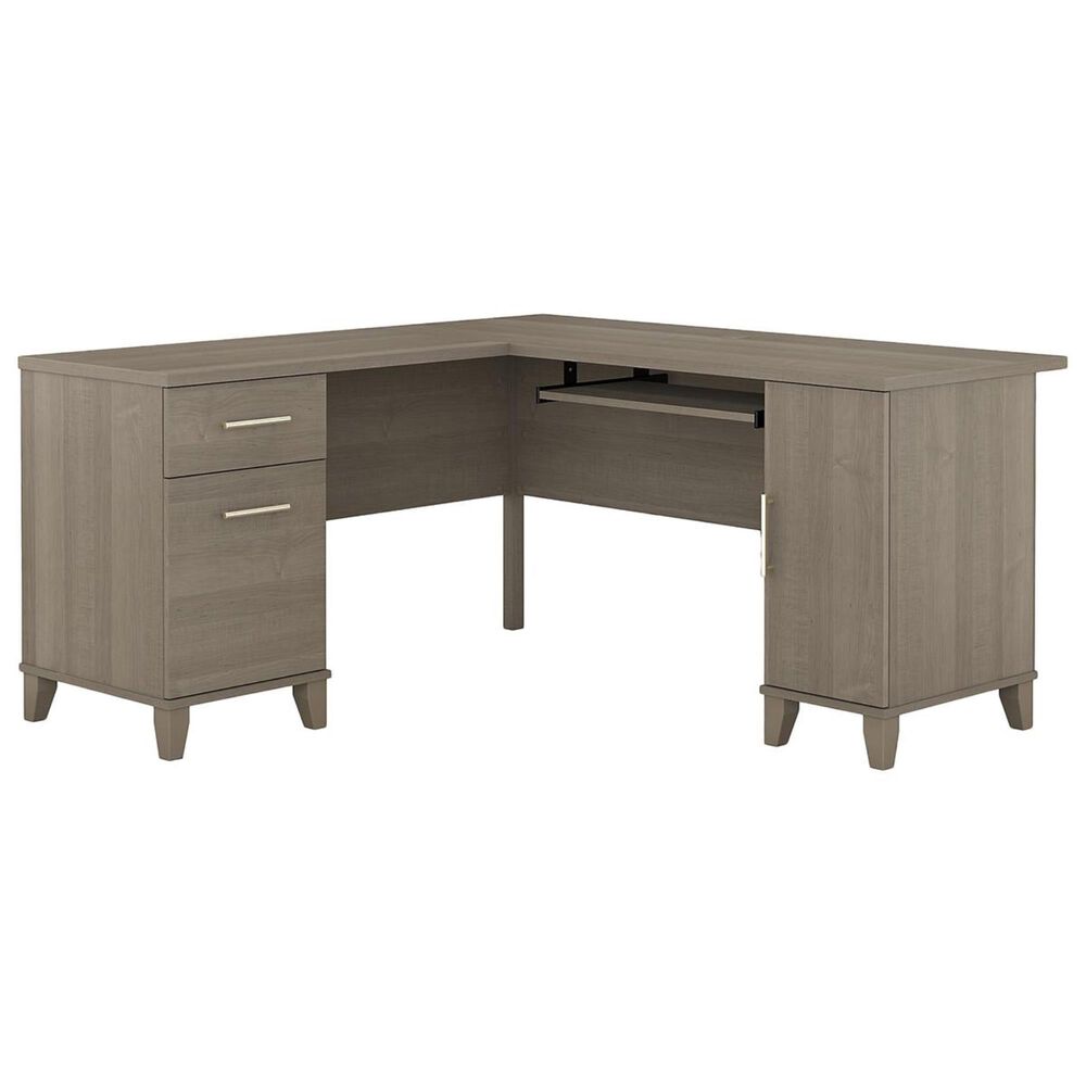 Bush Somerset 60" L Shaped Desk in Ash Gray, , large