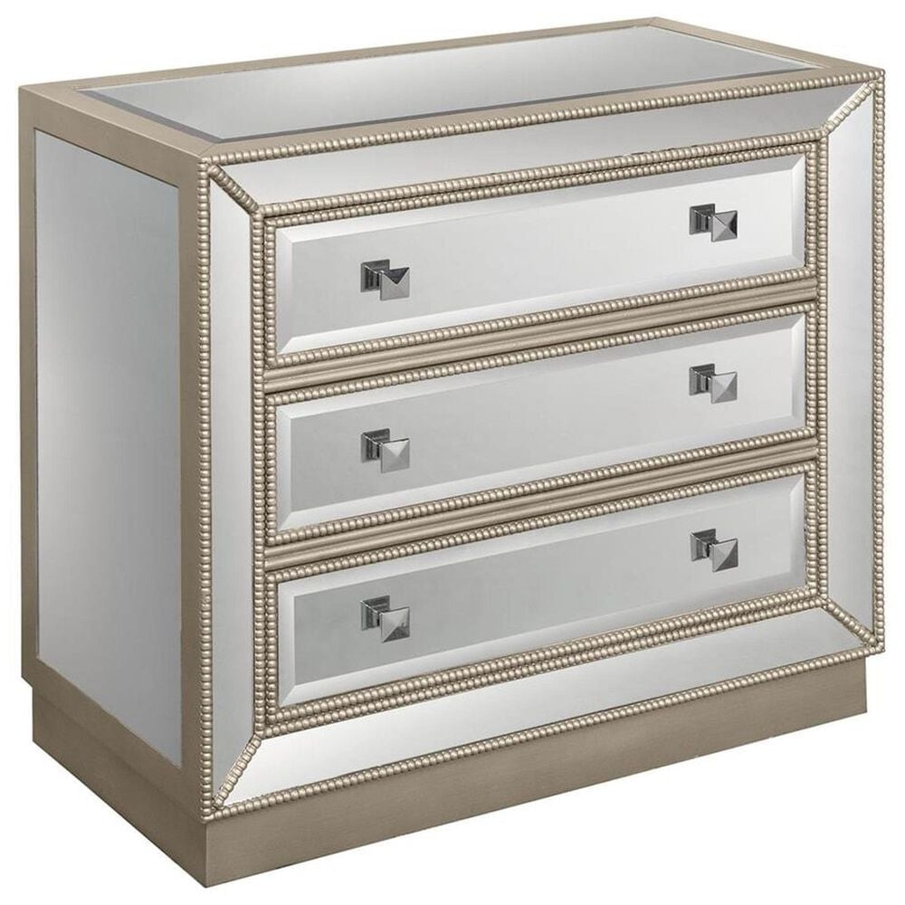 Linon Home Decor 3-Drawer Chest in Silver, , large