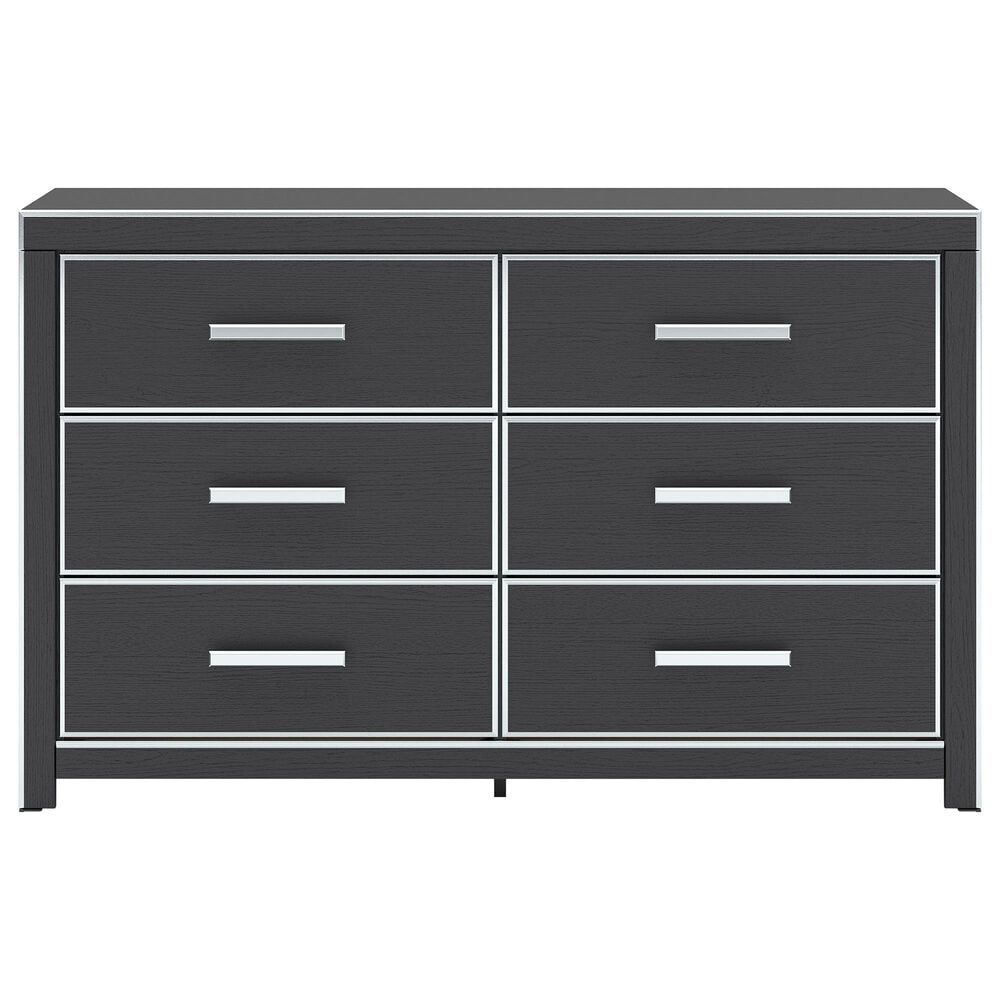 Ashley Zuraleus 6-Drawer Dresser and Mirror in Matte Black and Chrome, , large