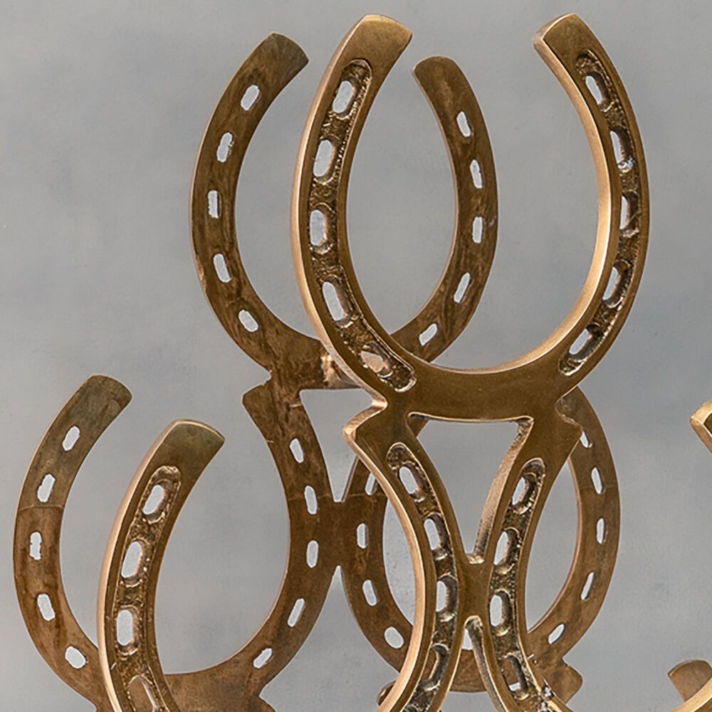 India Handicrafts Inc Western Wine Rack in Brass, , large