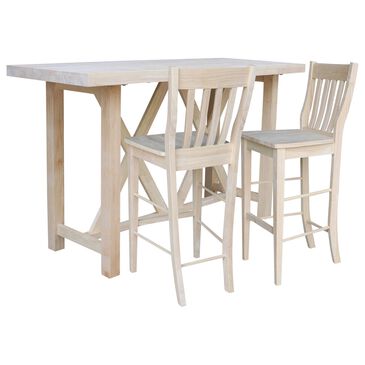International Concepts Modern Farmhouse 3-Piece Bar Set in Unfinished, , large