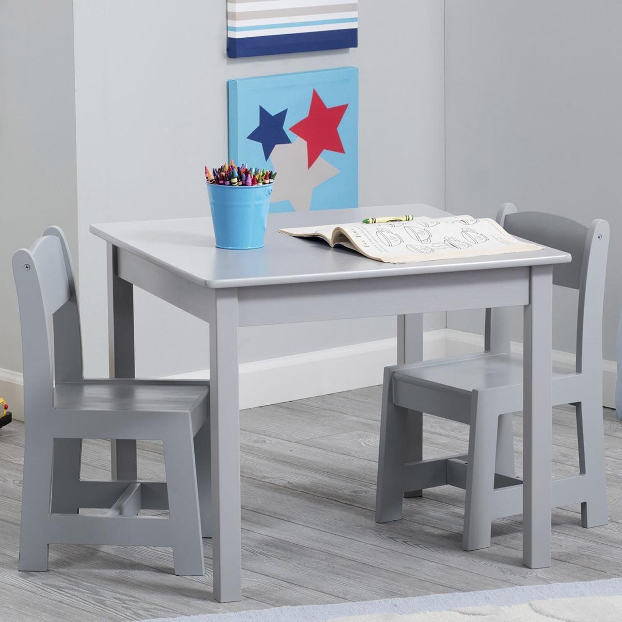 Kids table and chairs grey sales