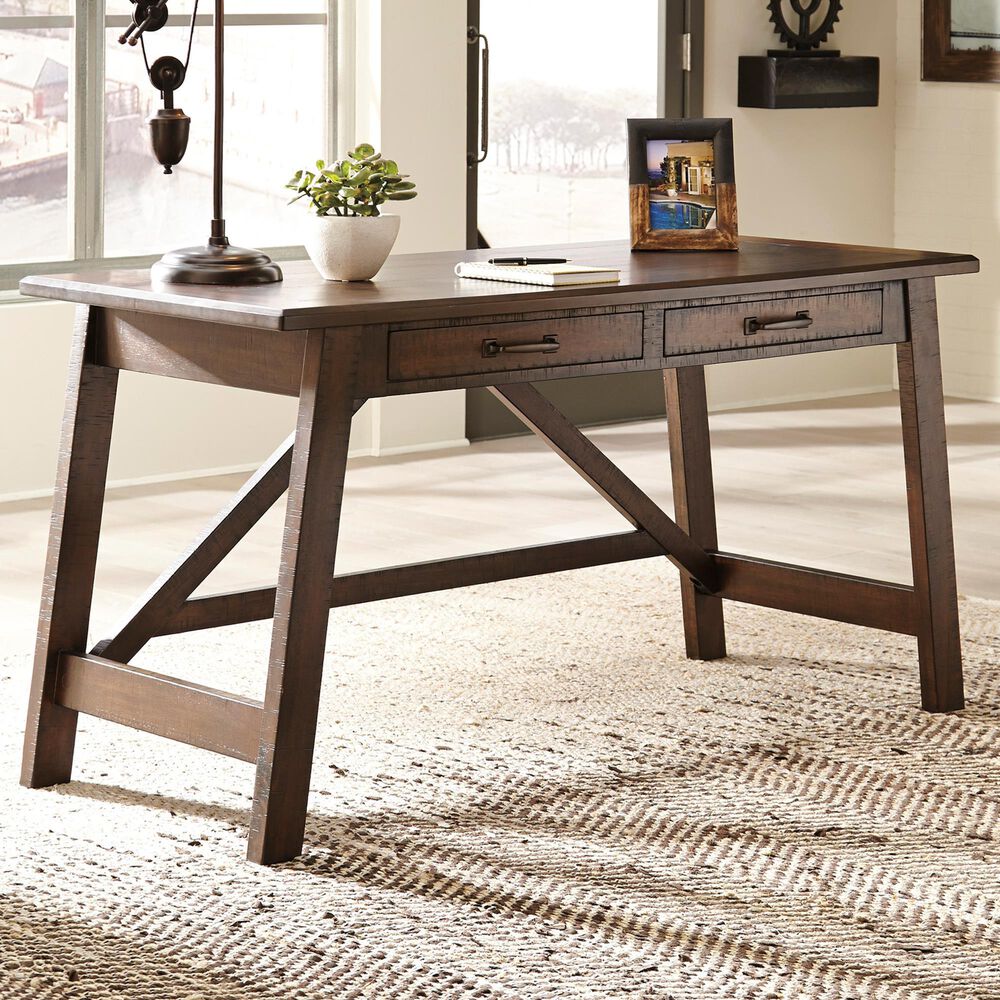 Ashley Baldridge Large Leg Desk in Rustic Brown, , large