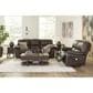 Ashley Leesworth Power Reclining Sofa in Dark Brown, , large