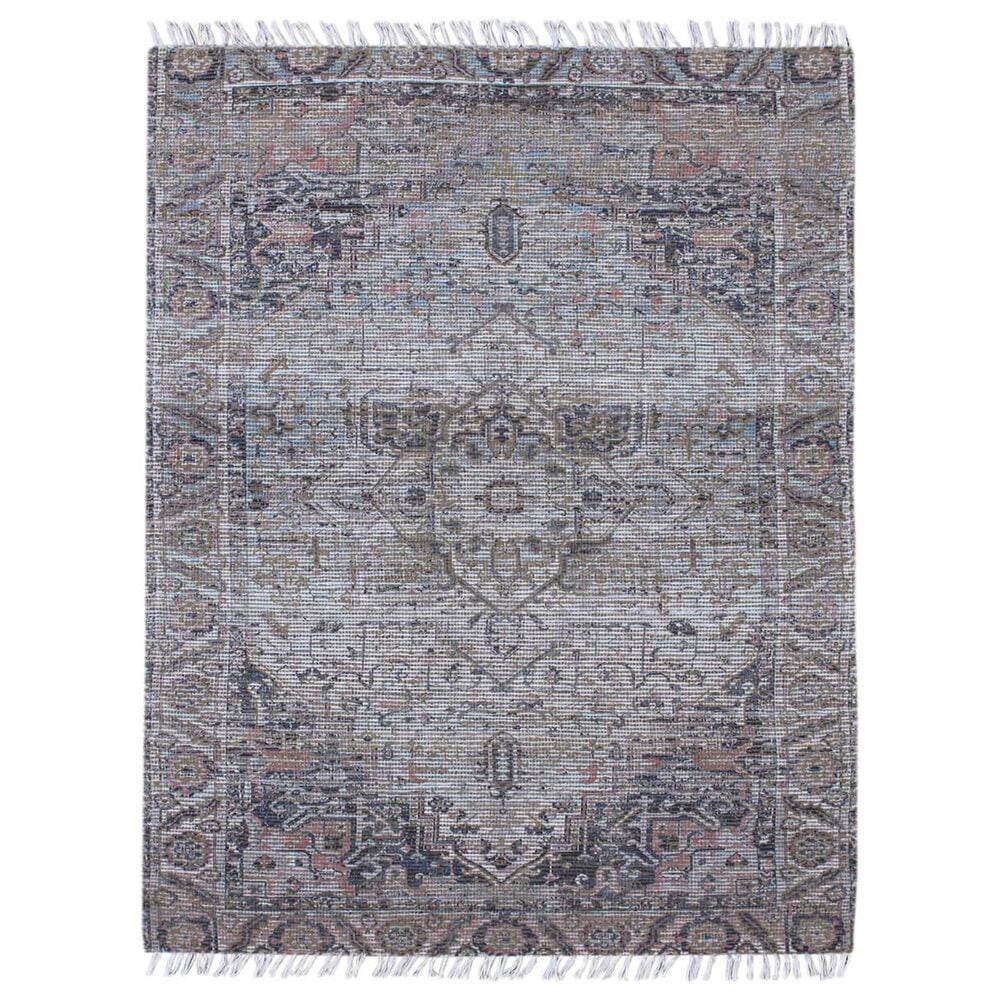 Amer Rugs Prairie 8" x 10" Light Blue and Pink Area Rug, , large