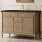 James Martin Kinnsden 48" Single Bathroom Vanity in Weathered Oak with 3 cm Phantome Eclos Top and Rectangular Sink, , large