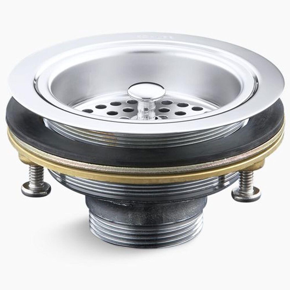 Kohler Duostrainer 4.5" Sink Drain and Strainer Basket in Polished Chrome, , large