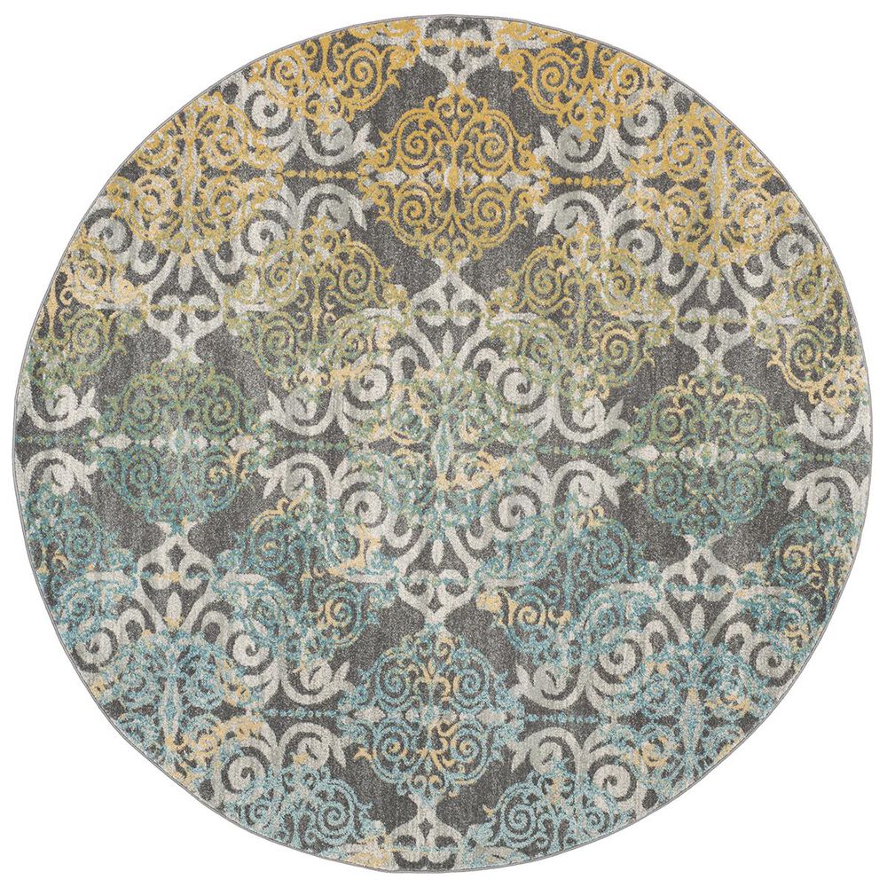 Safavieh Evoke EVK230D 3" Round Grey and Ivory Area Rug, , large