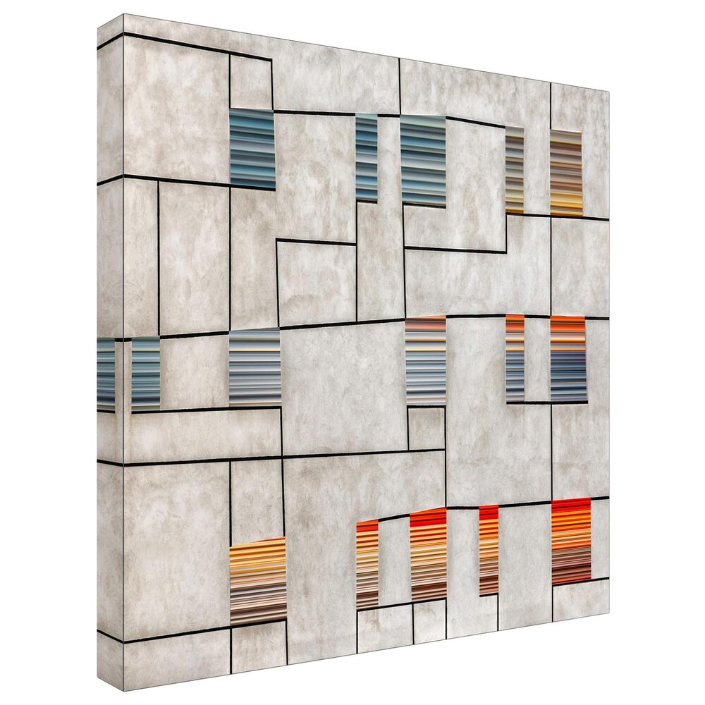 Timberlake Rainbow Shutters 24&quot; x 24&quot; Canvas Art in White/Gray/Blue, , large