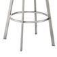 Blue River Eleanor Swivel Barstool with White Cushion in Brushed Stainless Steel, , large