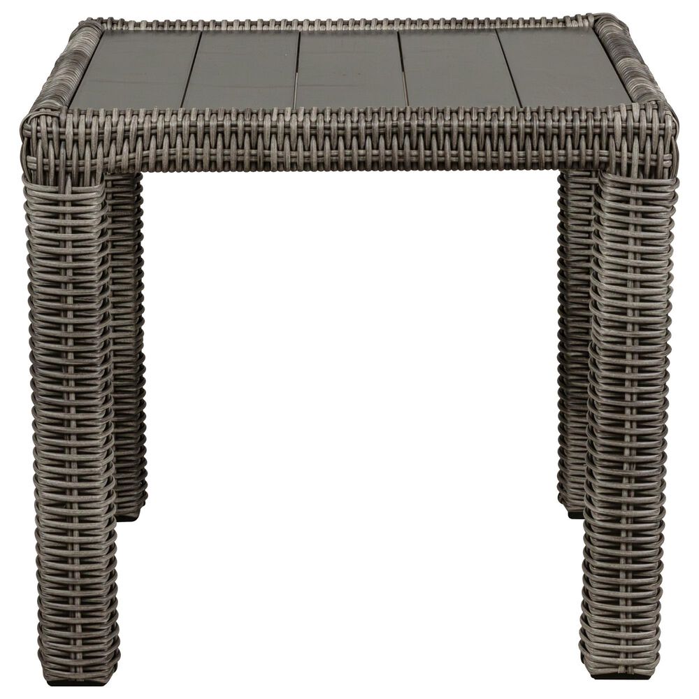 South Sea Rattan Timberline Patio End Table in Platinum, , large