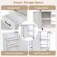 Hearth and Haven Outdoor Kitchen Island Cart with Stainless Steel Top, Towel and Spice Racks in White, , large