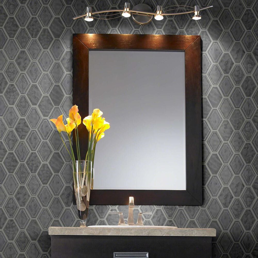 Shaw Geoscape Diamond Dark Grey 12.4" x 10.43" Ceramic Mosaic Sheet, , large