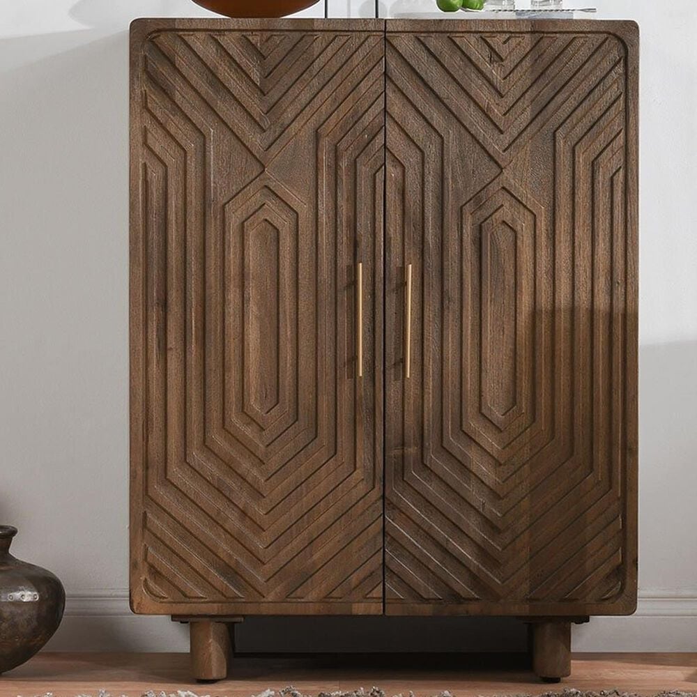 Classic Home Holmes Bar Cabinet in Artisan Brown, , large