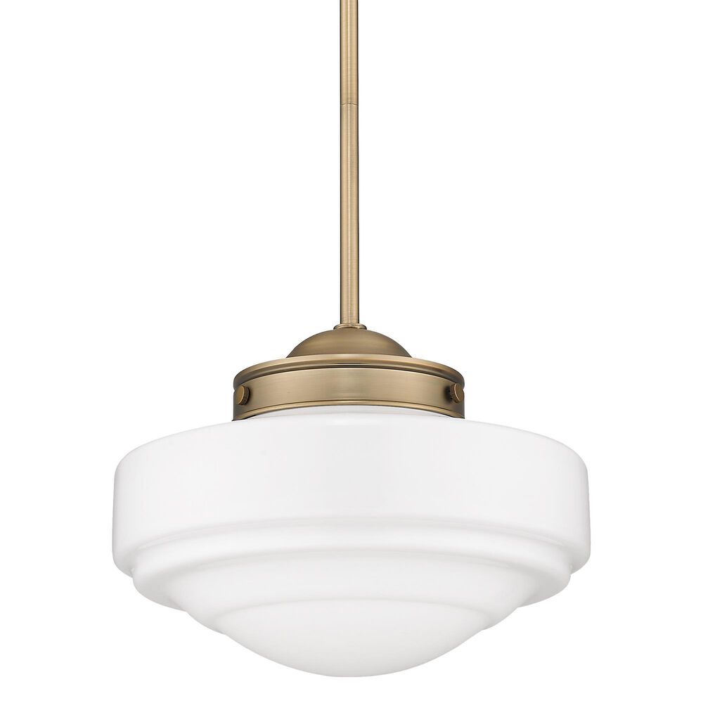 Golden Lighting Ingalls Medium Pendant with Vintage Milk Glass in Modern Brass, , large