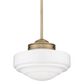 Golden Lighting Ingalls Medium Pendant with Vintage Milk Glass in Modern Brass, , large