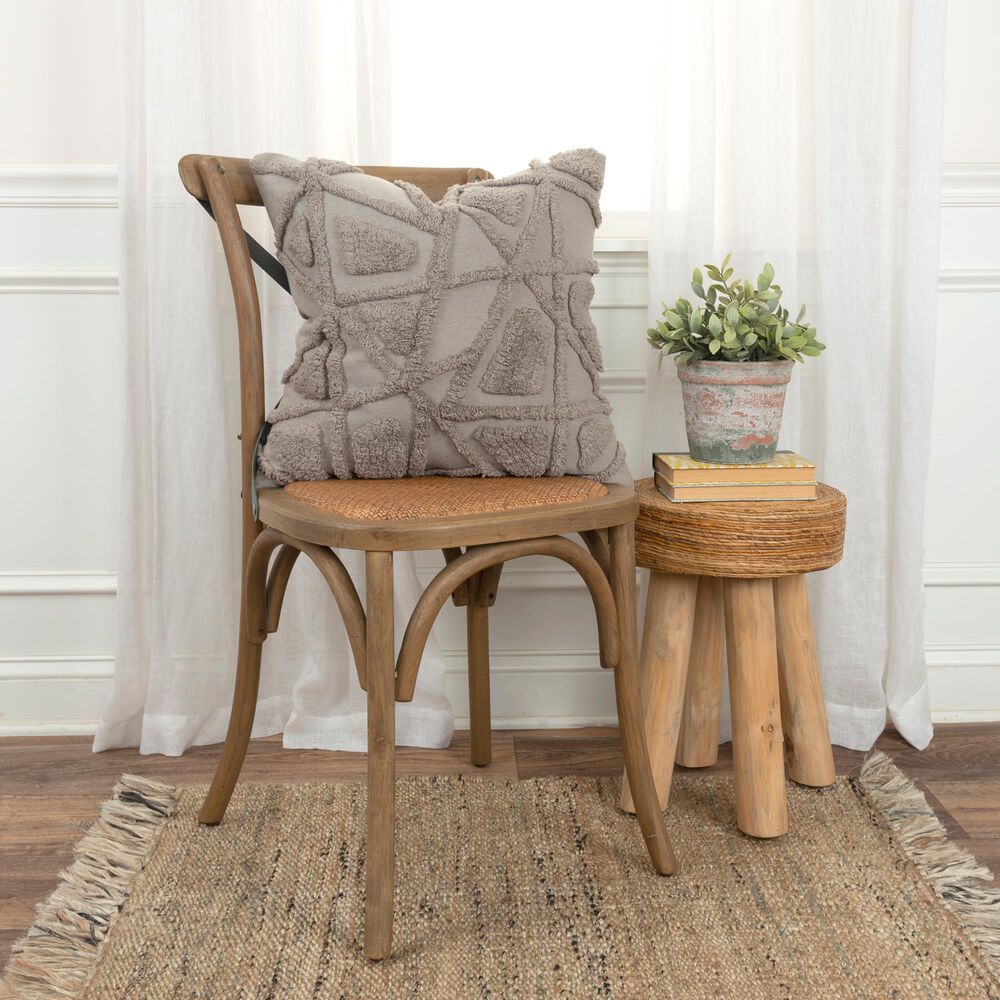 Rizzy Home 20&quot; x 20&quot; Down Filled Knife Edged Throw Pillow in Gray, , large