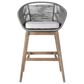 Blue River Tutti Frutti Patio Barstool with Grey Cushion in Aged Teak, , large