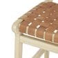 Maple and Jade Handmade Woven Kitchen Bar Stool with Light Brown Cushion in Light Brown, , large