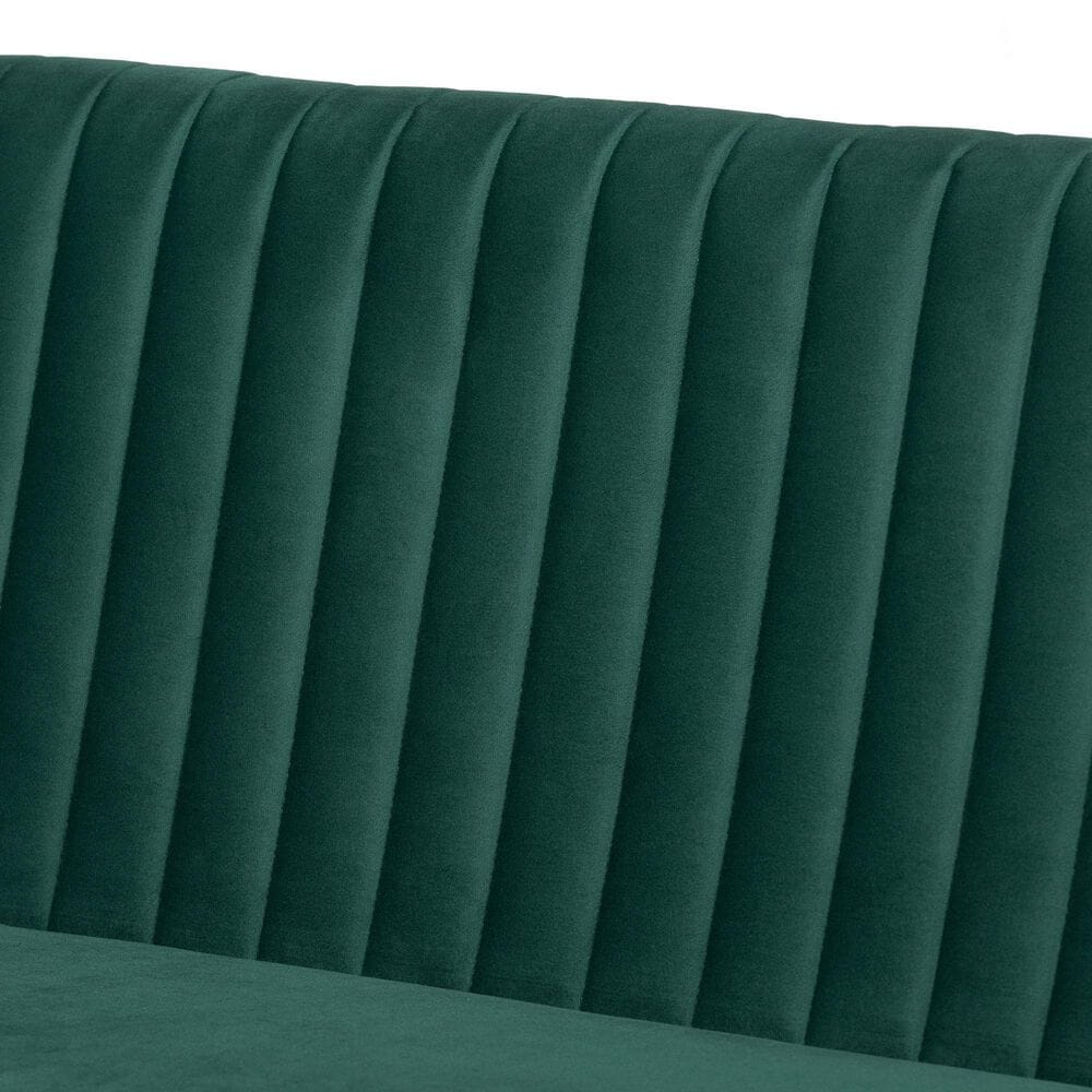 Baxton Studio Alvis 2-Piece Dining Nook Banquette Set with Green Velvet in Walnut Brown, , large