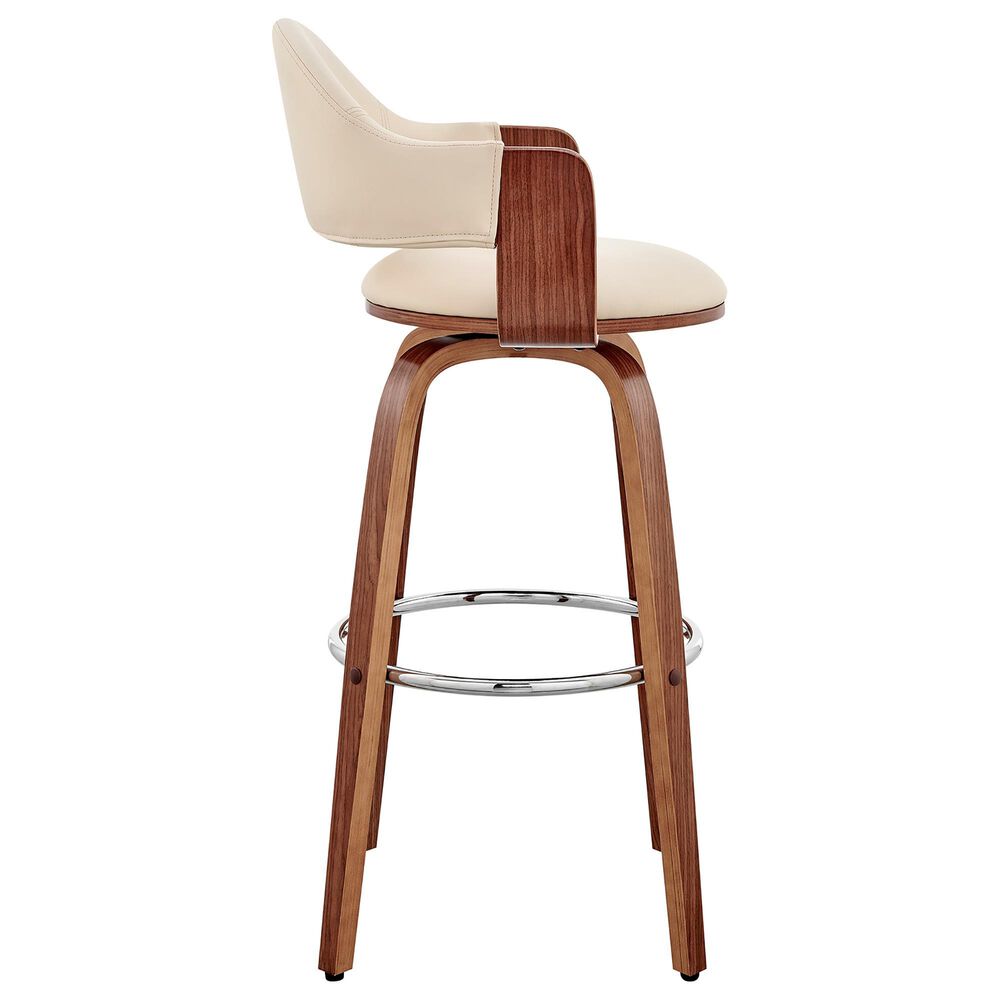 Blue River Daxton 30&quot; Swivel Barstool in Cream and Walnut, , large