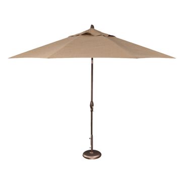 Garden Party 11" Auto Tilt Umbrella with Sesame Linen Canopy and Brown Base (Base Not Included), , large
