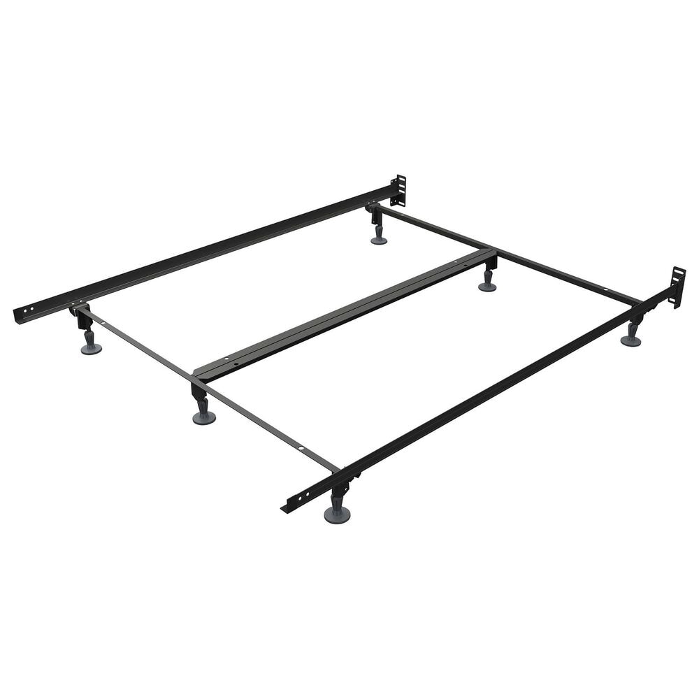 Glideaway Queen Premium Bed Frame with Double Rail Center Support in Black, , large