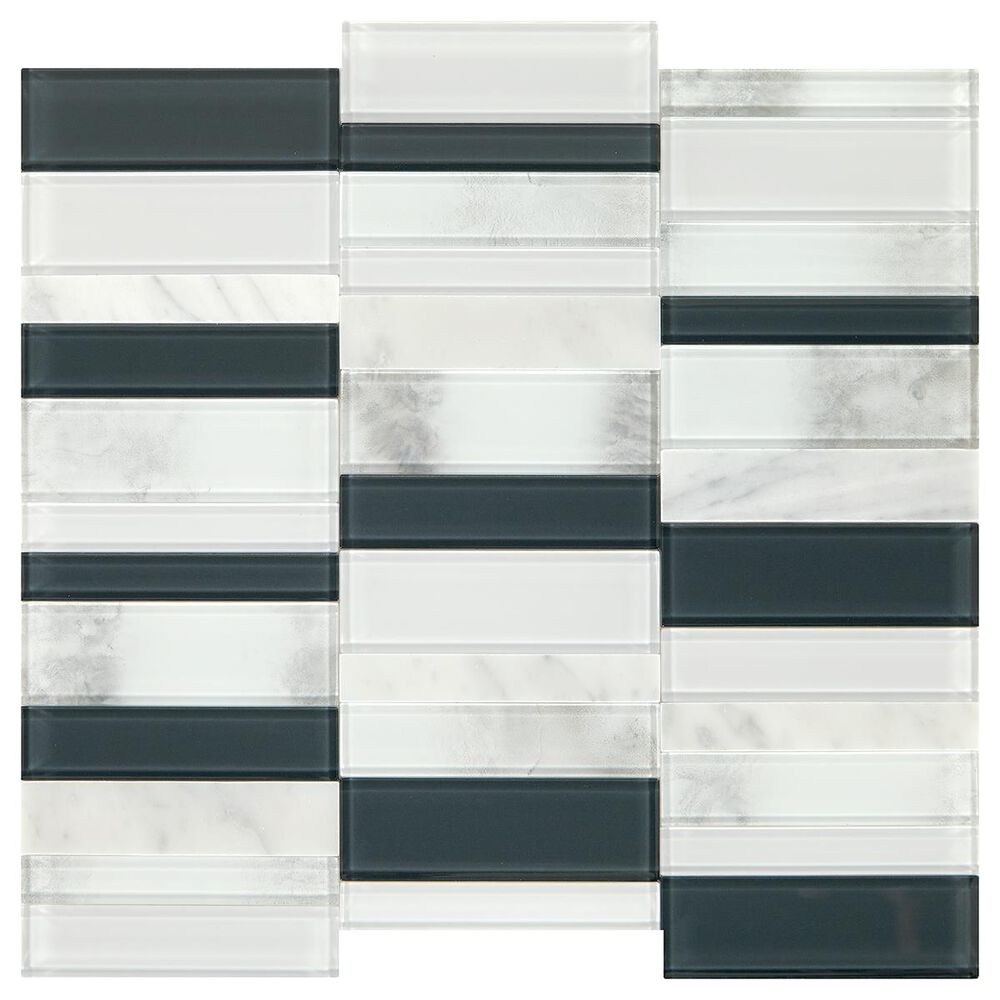Dal-Tile SimplyStick Carrara White 12"x12" Straight Stack Mosaic Sheet, , large