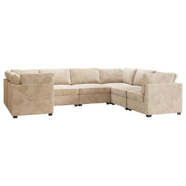 Noviland HOMLUX 7-Piece U-Shaped Mod Sectional in Beige, , large