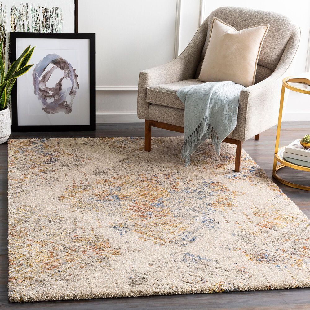 Surya Tuscany 7&#39;10&quot; x 10&#39;3&quot; Blue, Orange and Cream Area Rug, , large