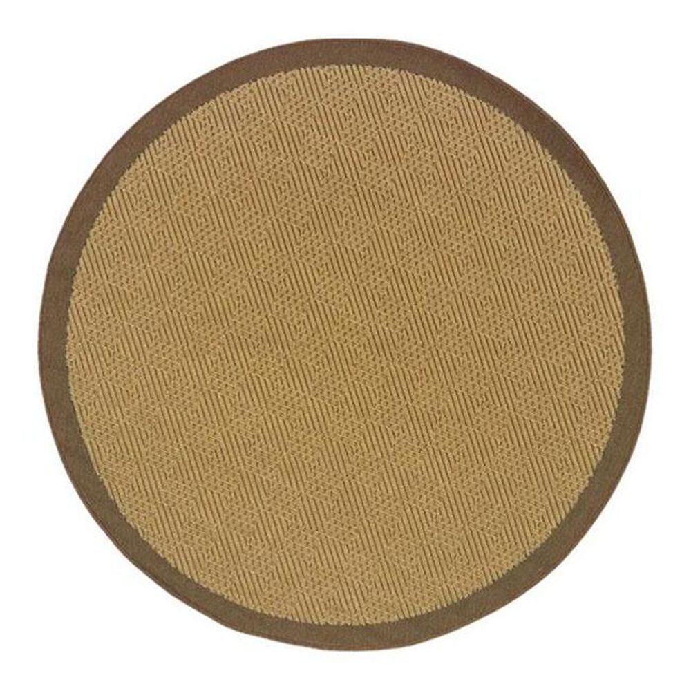 Oriental Weavers Lanai 525D 7"10" Round Tan Area Rug, , large