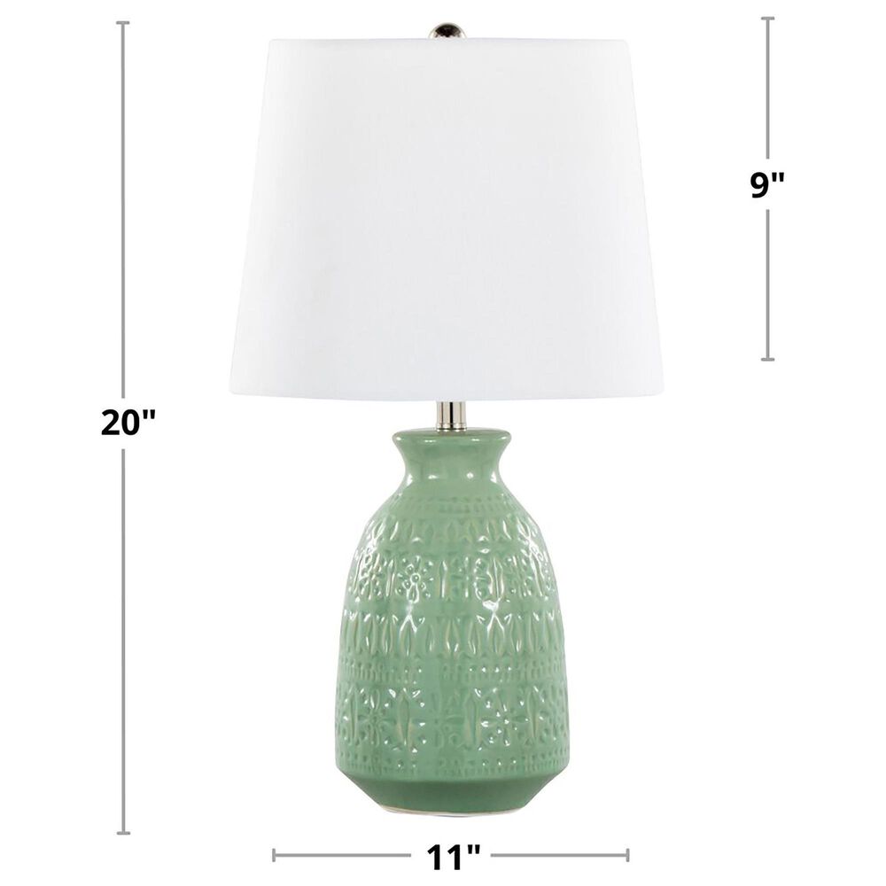 LumiSource Claudia Ceramic Table Lamp in Sage Green and Polished Nickel (Set of 2), , large