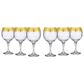 Gifts Plus Greek Key Wine Glasses in Clear and Gold (Set of 6), , large