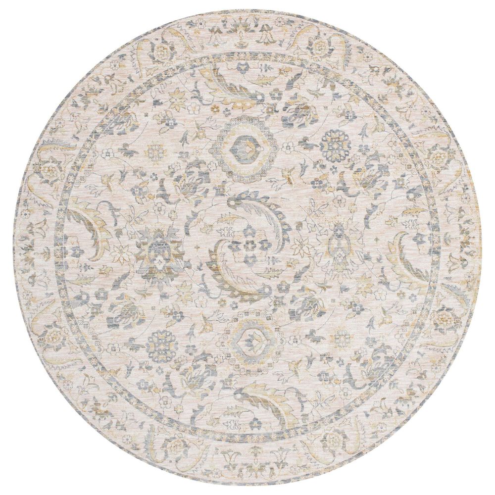 Surya Chicago CHG2300 7"10" Round Light Beige, Slate, Mustard, Light Grey Area Rug, , large