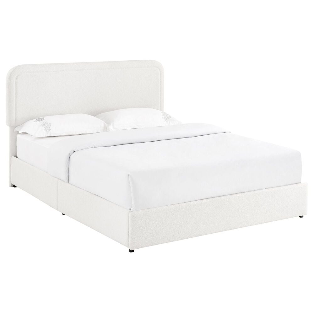 Hearth and Haven Liv Queen Storage Platform Bed in Ivory, , large