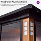 HOMLUX 12" x 16" Outdoor Hardtop Gazebo with Wood Grain Aluminum Frame in Black, , large