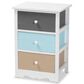 Baxton Studio Kalila 3-Drawer End Table in White and Multicolor, , large