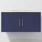 Lexora Home Geneva 36" Single Bathroom Vanity in Navy Blue with 2 cm White Carrara Marble Top and Rectangular Sink, , large