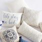 Levtex Cross Stitch 18" x 18" Throw Pillow in Cream, , large