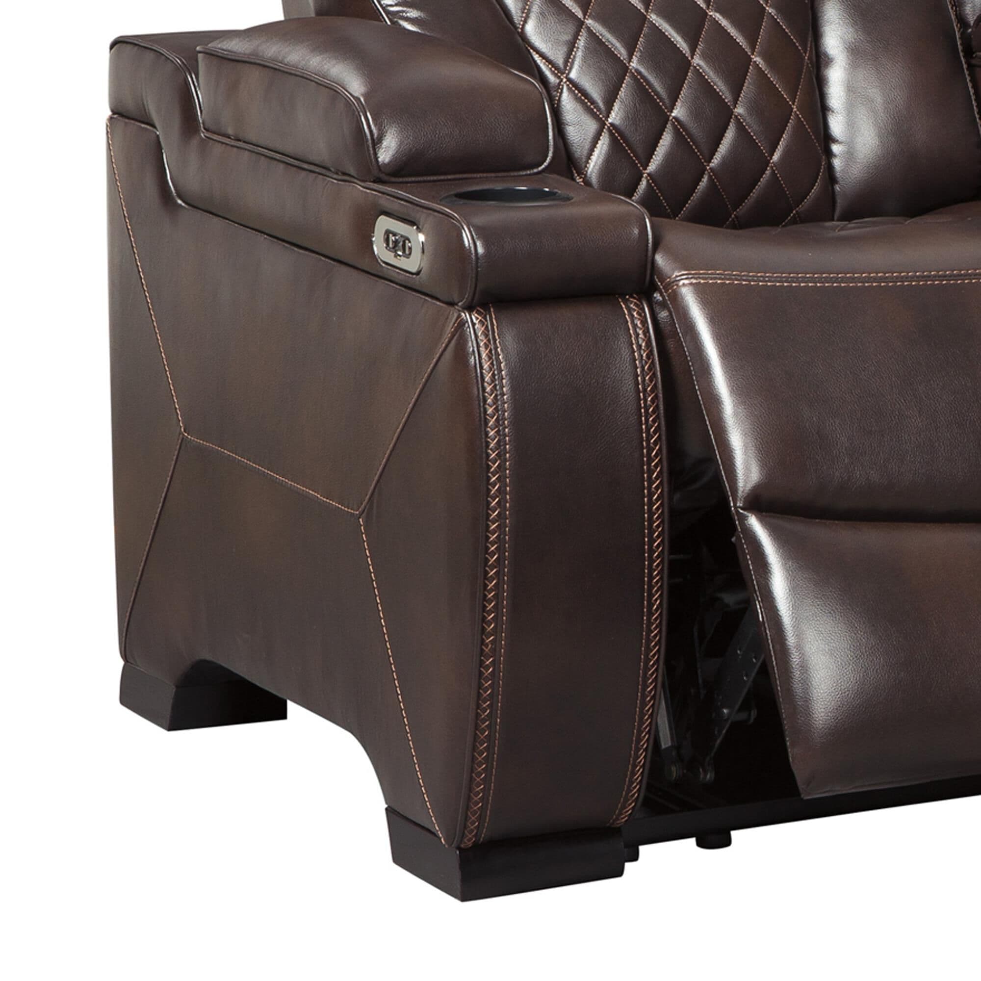 Warnerton power reclining loveseat with shop console