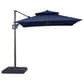 Furniture of America Kiran 8" Crank Lift Double Top Square Patio Umbrella with Base in Blue, , large