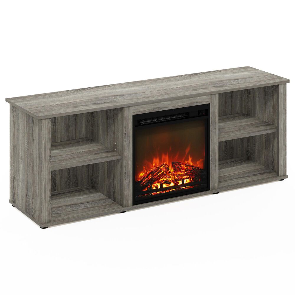 HOMLUX 59" Fireplace TV Stand in French Oak Grey, , large