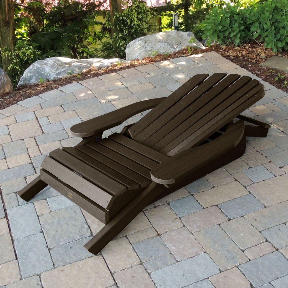 Highwood USA Hamilton Folding &amp; Reclining Adirondack Chair in Weathered Acorn, , large