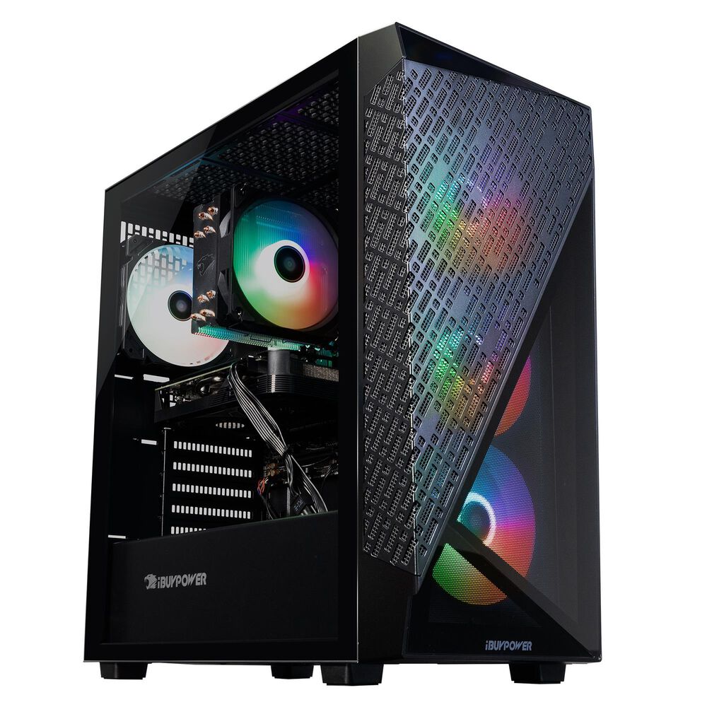 iBUYPOWER Slate Mesh Gaming PC Desktop - AMD Ryzen 5 8400F, AMD Radeon RX 7600 8GB, 16GB DDR5 Non-RGB RAM, 1TB NVMe SSD_SMA5R7601, , large