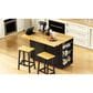 HOMLUX 48" Kitchen Island with Drop Leaf in Black and Natural, , large