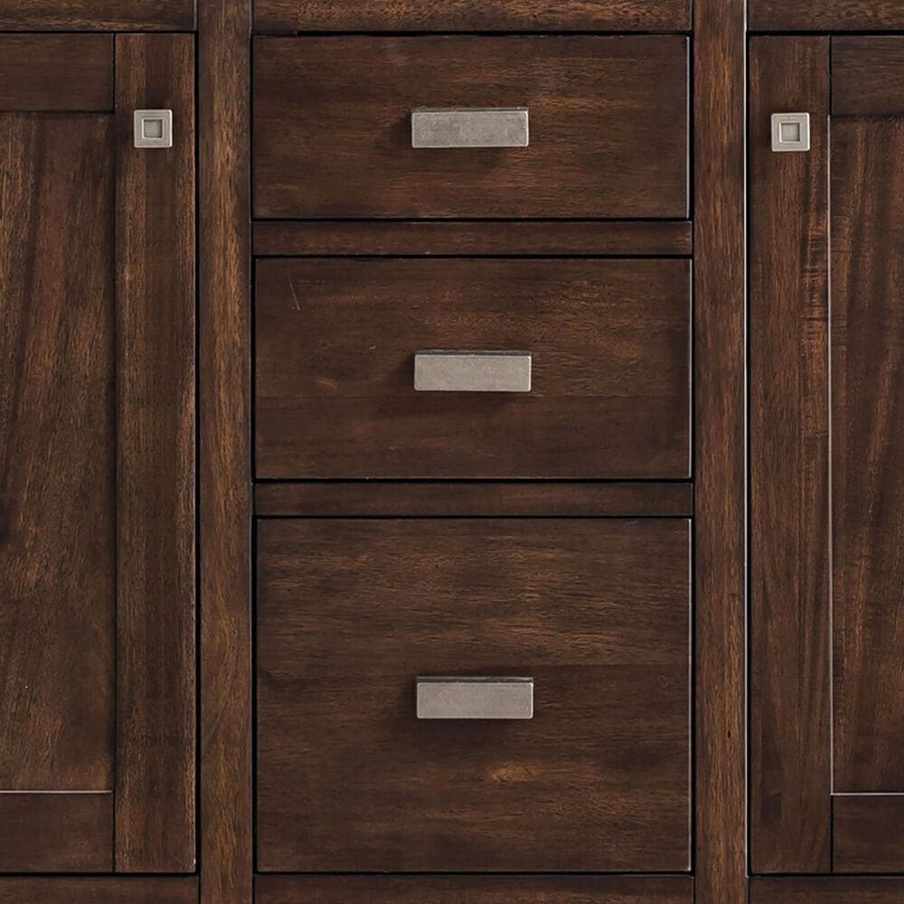 James Martin Vanities Addison 60&quot; Double Bathroom Vanity in Mid Century Acacia with 3 cm Ethereal Noctis Quartz Top and Rectangular Sinks, , large