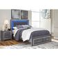 Ashley Lodanna Queen Panel Bed with 2 Storage Drawers in Gray, , large